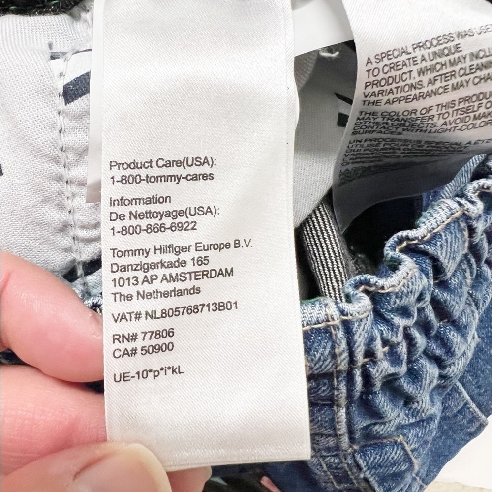 Tommy Jeans Women 90s Y2K Retro Two Tone Split Wash Denim Mom Jog Jeans Small - Picture 11 of 15